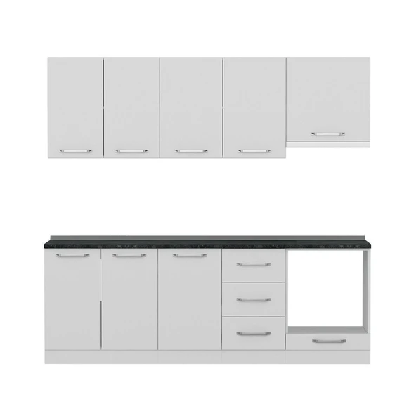 Minar 230 Cm Mutfak Dolabı Beyaz 230-B8 - Resim 5