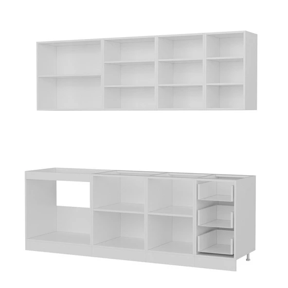 Minar 230 Cm Mutfak Dolabı Beyaz 230-B1 - Resim 4