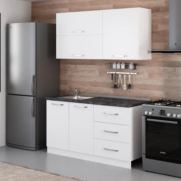 Minar 150 Cm Mutfak Dolabı Beyaz 150-B1 - Resim 5