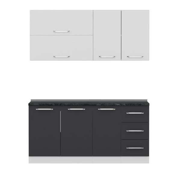 Minar 170 Cm Mutfak Dolabı Beyaz Antrasit 170-A1 - 6