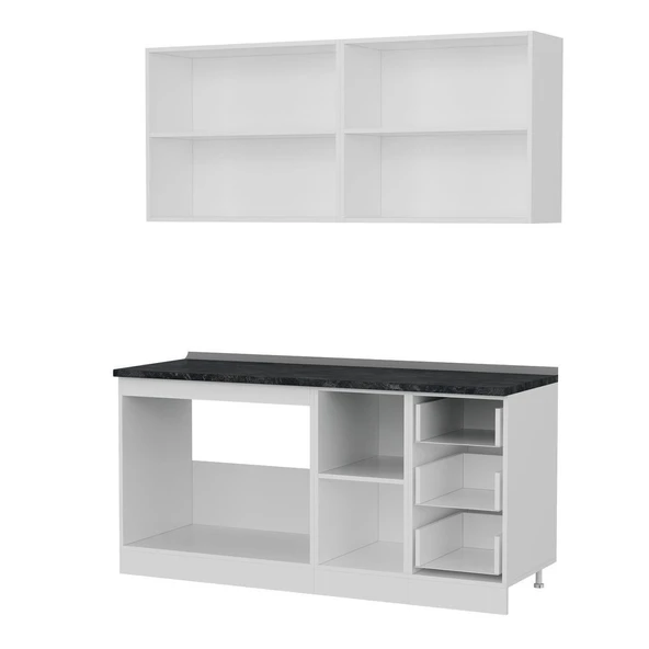 Minar 170 Cm Mutfak Dolabı Beyaz Dore 170-D1 - Resim 4