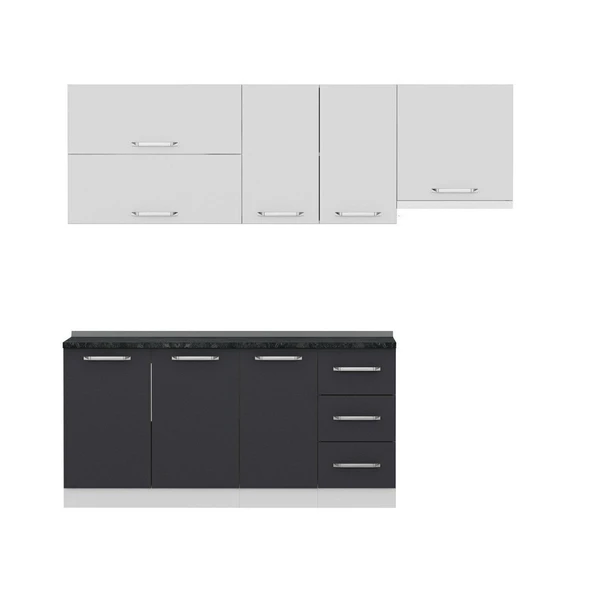 Minar 230 Cm Mutfak Dolabı Beyaz Antrasit 230-A4 - Resim 5