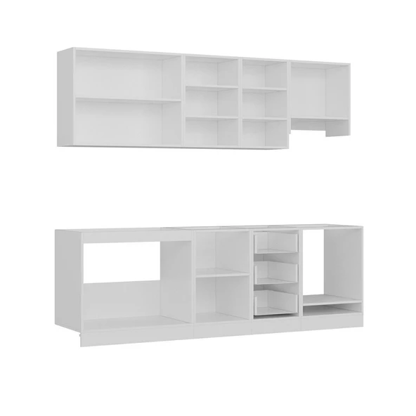 Minar 245 Cm Mutfak Dolabı Beyaz Dore 245-D6 - Resim 7