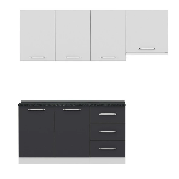 Minar 210 Cm Mutfak Dolabı Beyaz Antrasit 210-A7 - Resim 5