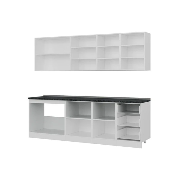 Minar 250 Cm Mutfak Dolabı Beyaz Dore 250-D1 - Resim 4