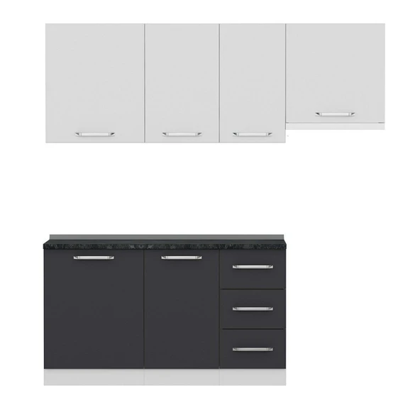 Minar 205 Cm Mutfak Dolabı Beyaz Antrasit 205-A4 - 5