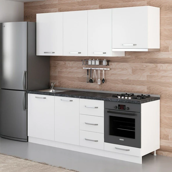 Minar 215 Cm Mutfak Dolabı Beyaz 215-B5 - Resim 3