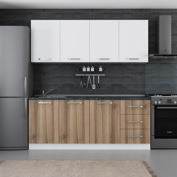 Minar 200 Cm Mutfak Dolabı Beyaz Dore 200-D2 ürün görseli