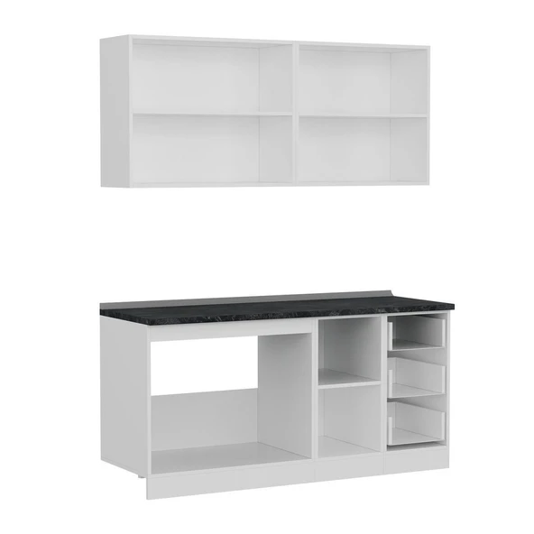 Minar 170 Cm Mutfak Dolabı Beyaz Antrasit 170-A1 - 7