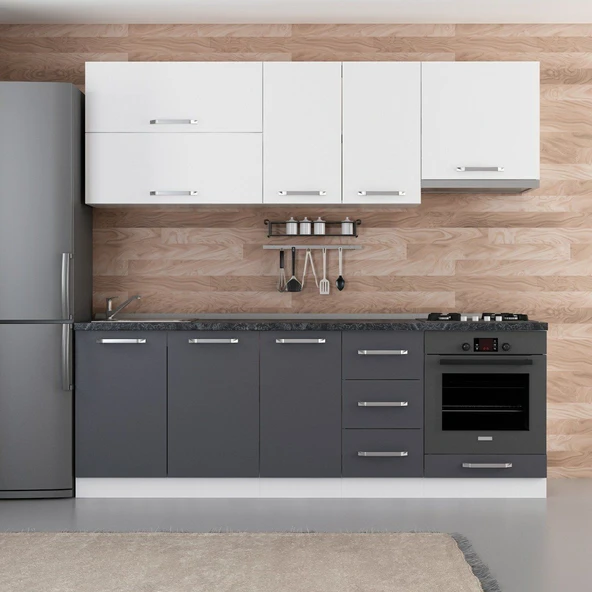 Minar 230 Cm Mutfak Dolabı Beyaz Antrasit 230-A5 ürün görseli