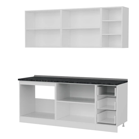 Minar 200 Cm Mutfak Dolabı Beyaz 200-B1 - Resim 4