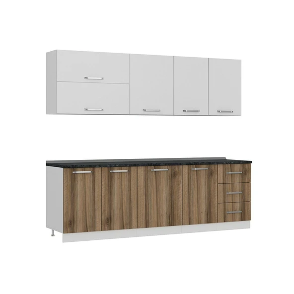 Minar 250 Cm Mutfak Dolabı Beyaz Dore 250-D1 - Resim 6