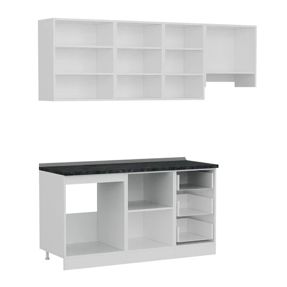 Minar 215 Cm Mutfak Dolabı Beyaz 215-B4 - Resim 7