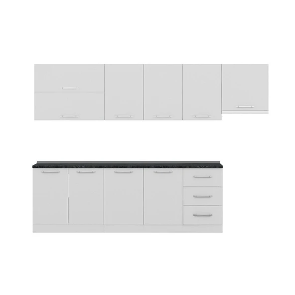 Minar 300 Cm Mutfak Dolabı Beyaz 300-B8 - Resim 2