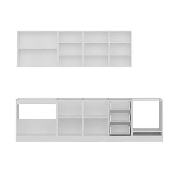 Minar 285 Cm Mutfak Dolabı Beyaz Dore 285-D3 - Resim 7