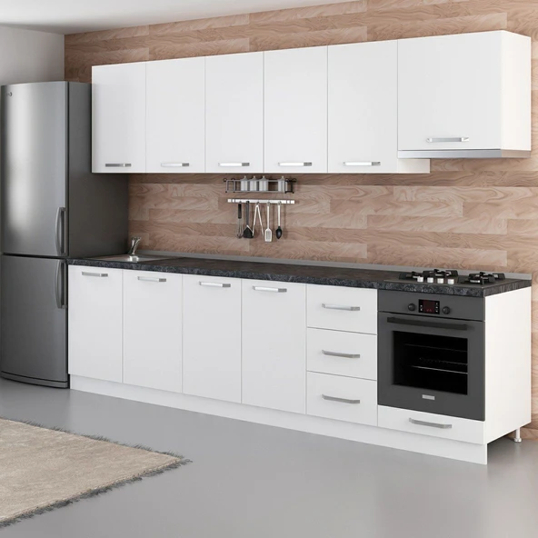 Minar 295 Cm Mutfak Dolabı Beyaz 295-B5 - Resim 5