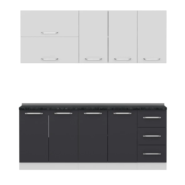 Minar 200 Cm Mutfak Dolabı Beyaz Antrasit 200-A1 - Resim 6