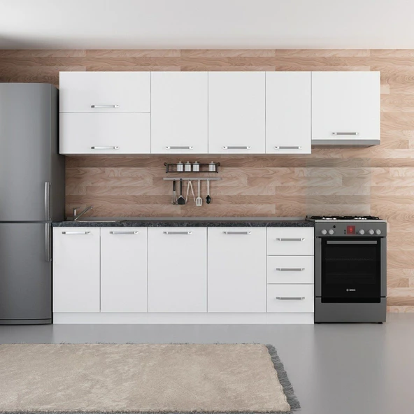 Minar 280 Cm Mutfak Dolabı Beyaz 280-B7 ürün görseli