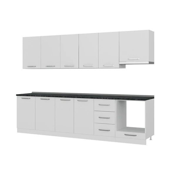 Minar 295 Cm Mutfak Dolabı Beyaz 295-B5 - Resim 4