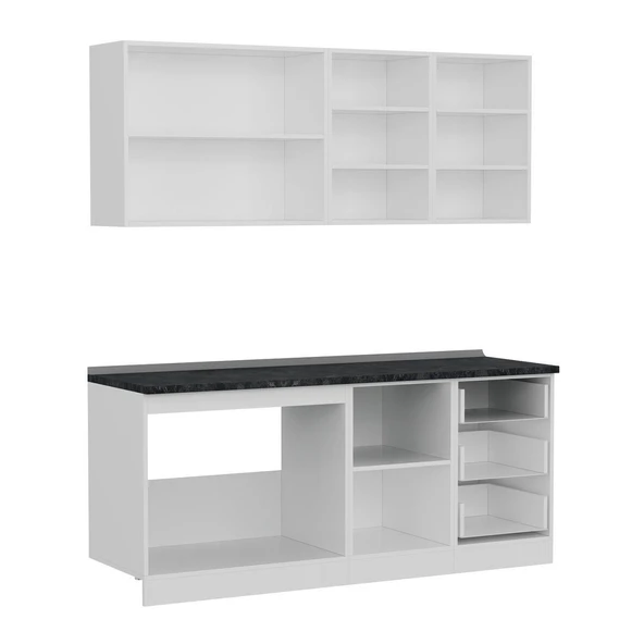 Minar 190 Cm Mutfak Dolabı Beyaz Dore 190-D2 - Resim 7