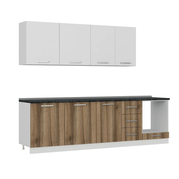 Minar 275 Cm Mutfak Dolabı Beyaz Dore 275-D6 - Resim 3