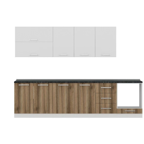 Minar 300 Cm Mutfak Dolabı Beyaz Dore 300-D7 - Resim 2