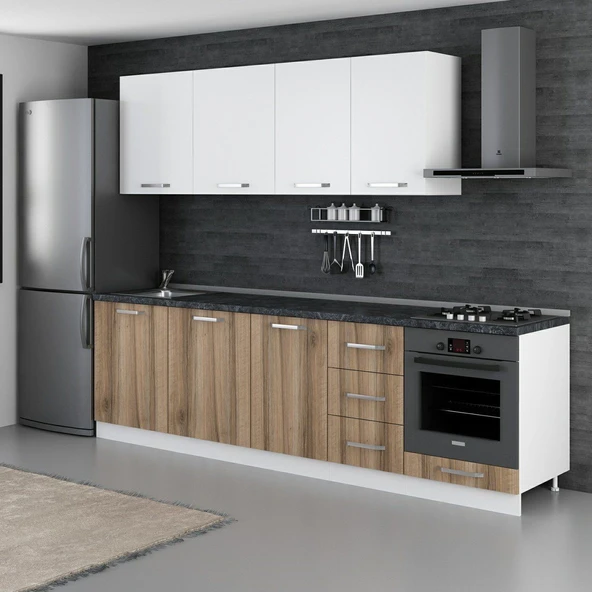 Minar 275 Cm Mutfak Dolabı Beyaz Dore 275-D6 - Resim 5