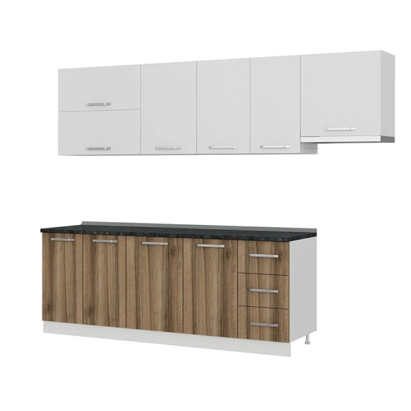 Minar 275 Cm Mutfak Dolabı Beyaz Dore 275-D4 - Resim 4