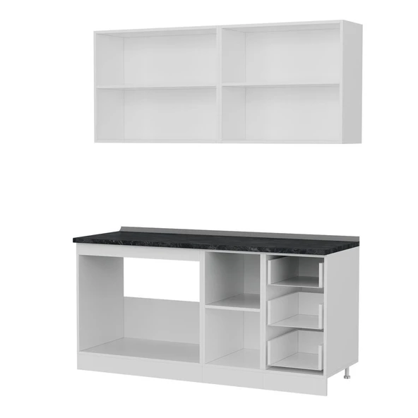 Minar 170 Cm Mutfak Dolabı Beyaz 170-B1 - Resim 4