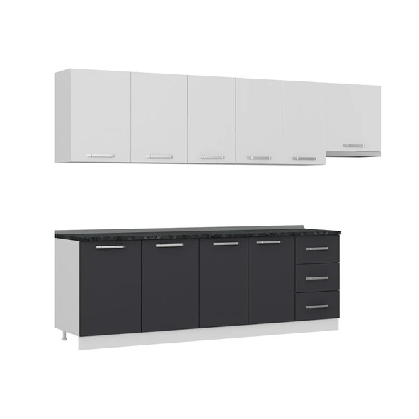 Minar 295 Cm Mutfak Dolabı Beyaz Antrasit 295-A4 - Resim 3