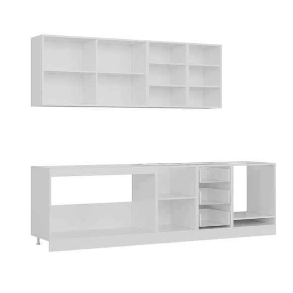 Minar 275 Cm Mutfak Dolabı Beyaz Dore 275-D6 - Resim 6