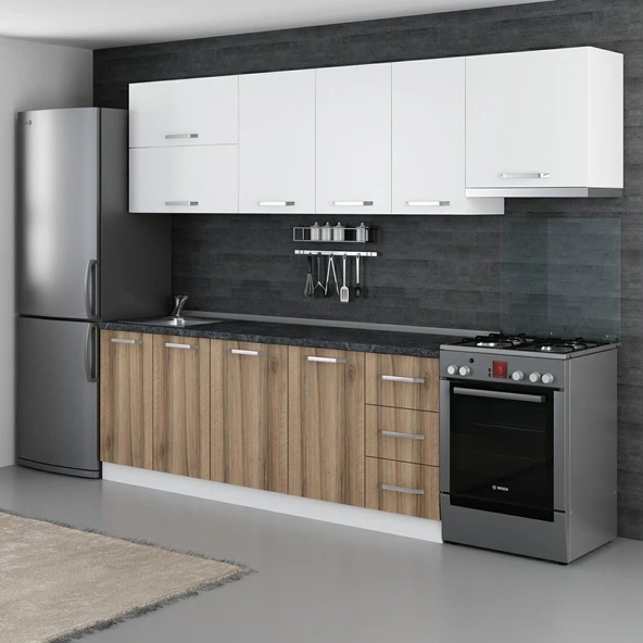 Minar 275 Cm Mutfak Dolabı Beyaz Dore 275-D4 - Resim 5