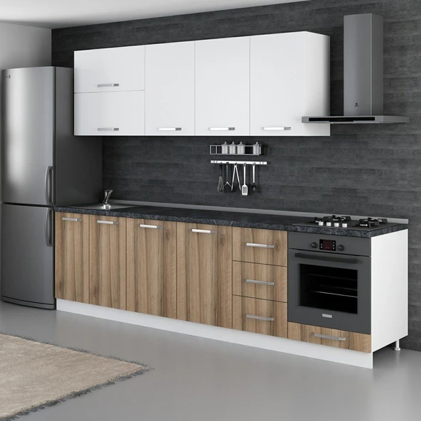 Minar 285 Cm Mutfak Dolabı Beyaz Dore 285-D3 - Resim 5