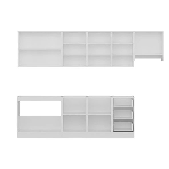 Minar 295 Cm Mutfak Dolabı Beyaz Antrasit 295-A7 - Resim 7