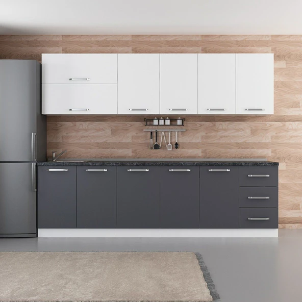 Minar 275 Cm Mutfak Dolabı Beyaz Antrasit 275-A2 ürün görseli