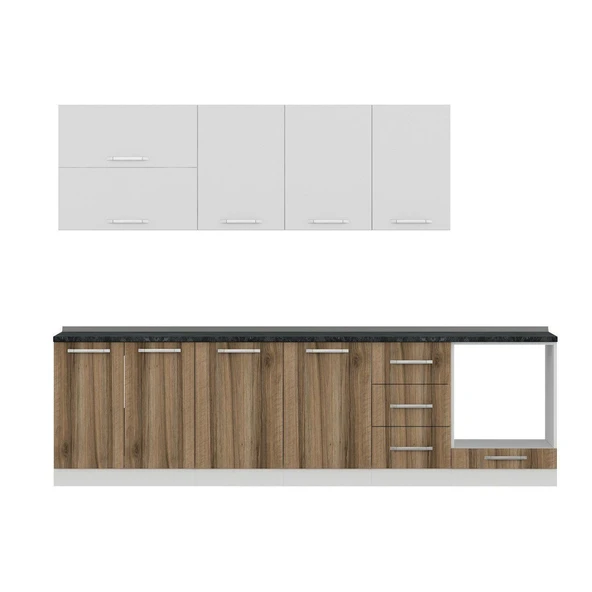 Minar 285 Cm Mutfak Dolabı Beyaz Dore 285-D3 - Resim 2