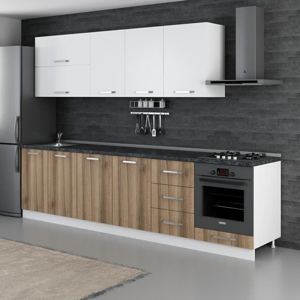 Minar 300 Cm Mutfak Dolabı Beyaz Dore 300-D7 - Resim 5