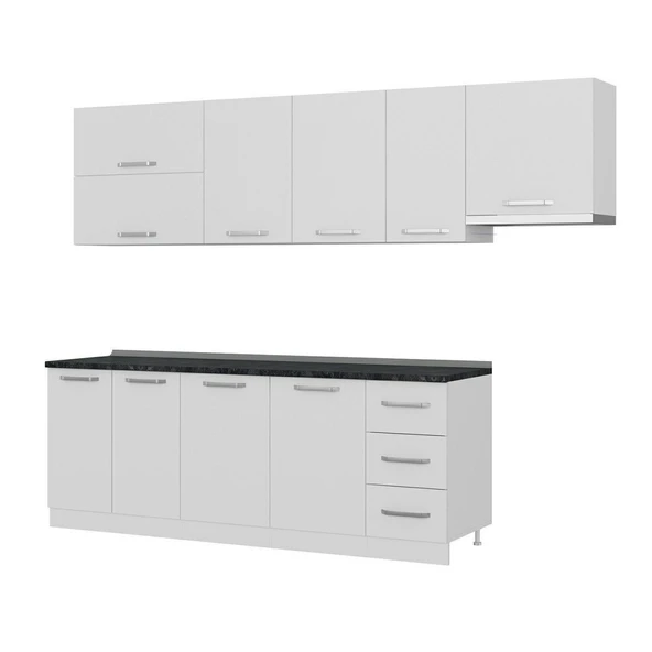 Minar 280 Cm Mutfak Dolabı Beyaz 280-B7 - Resim 4