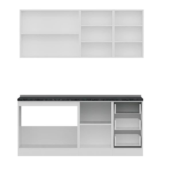 Minar 185 Cm Mutfak Dolabı Beyaz Antrasit 185-A2 - Resim 2