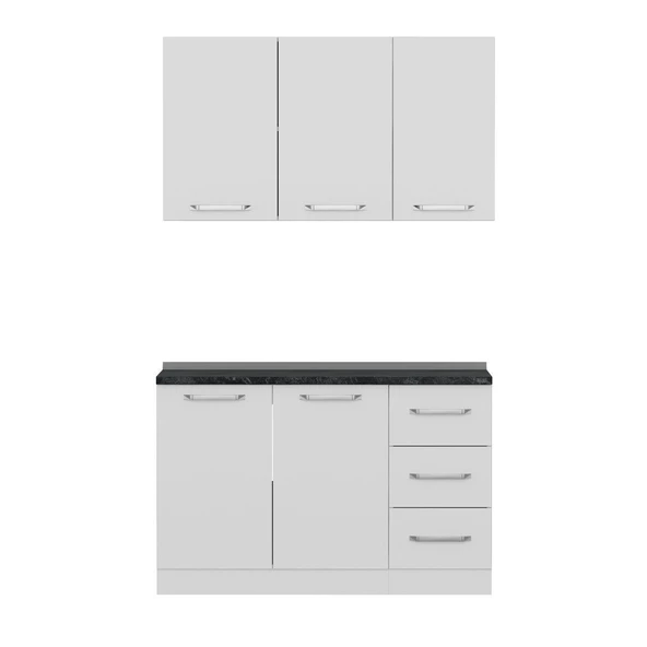 Minar 130 Cm Mutfak Dolabı Beyaz 130-B2 - Resim 6