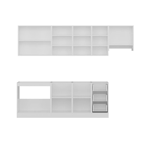 Minar 275 Cm Mutfak Dolabı Beyaz Dore 275-D4 - Resim 7