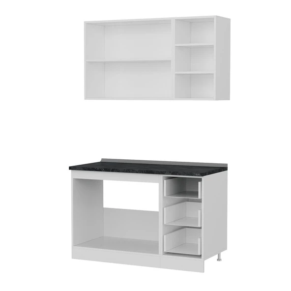 Minar 130 Cm Mutfak Dolabı Beyaz 130-B2 - Resim 4