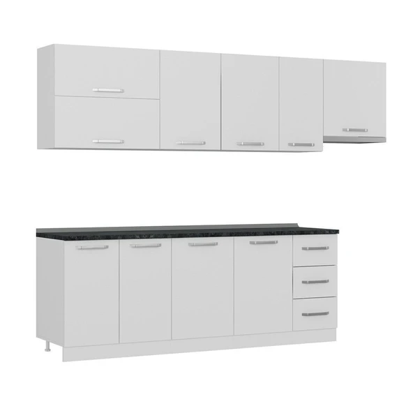 Minar 280 Cm Mutfak Dolabı Beyaz 280-B7 - Resim 3