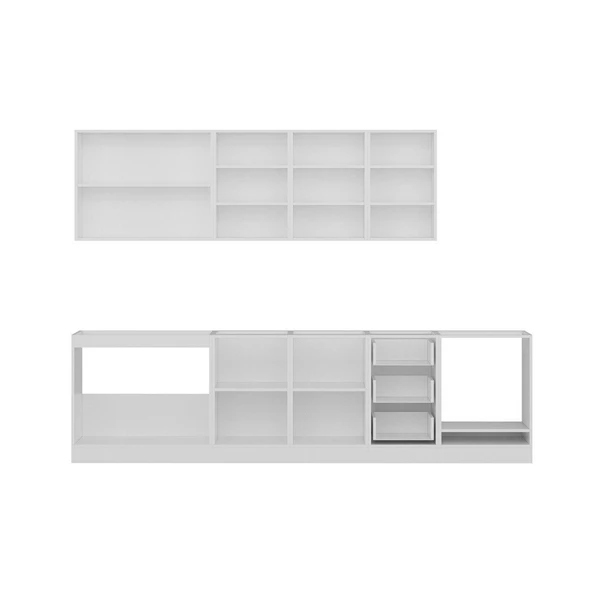 Minar 295 Cm Mutfak Dolabı Beyaz Antrasit 295-A6 - Resim 7