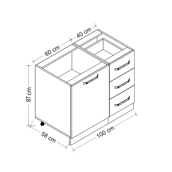 Minar 100 Cm Mutfak Dolabı Beyaz 100-B1 - 8