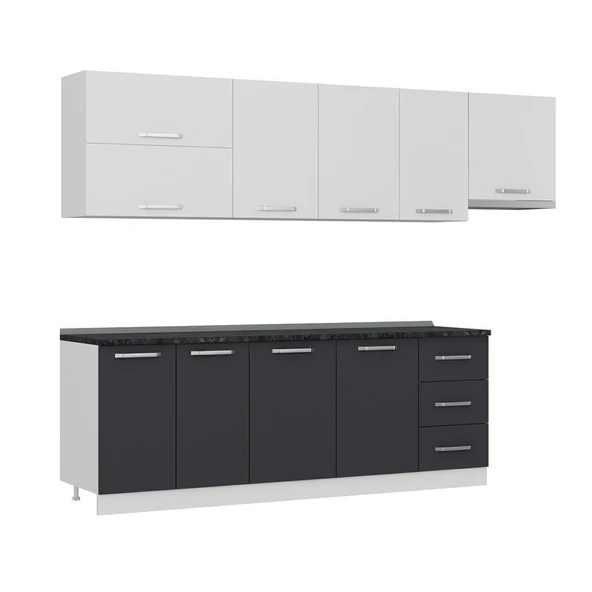 Minar 285 Cm Mutfak Dolabı Beyaz Antrasit 285-A4 - Resim 3