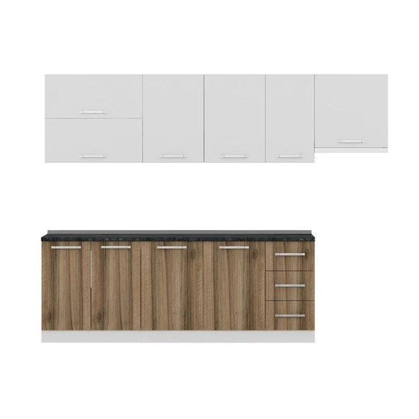 Minar 280 Cm Mutfak Dolabı Beyaz Dore 280-D7 - Resim 2