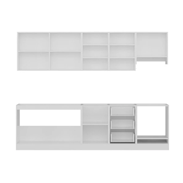 Minar 280 Cm Mutfak Dolabı Beyaz Antrasit 280-A5 - Resim 7