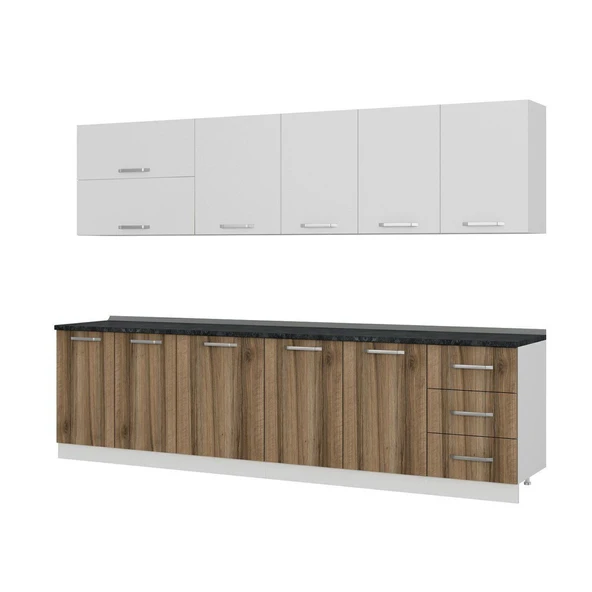 Minar 300 Cm Mutfak Dolabı Beyaz Dore 300-D1 - Resim 4