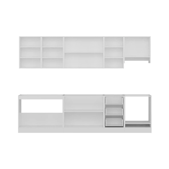 Minar 295 Cm Mutfak Dolabı Beyaz Antrasit 295-A5 - 7